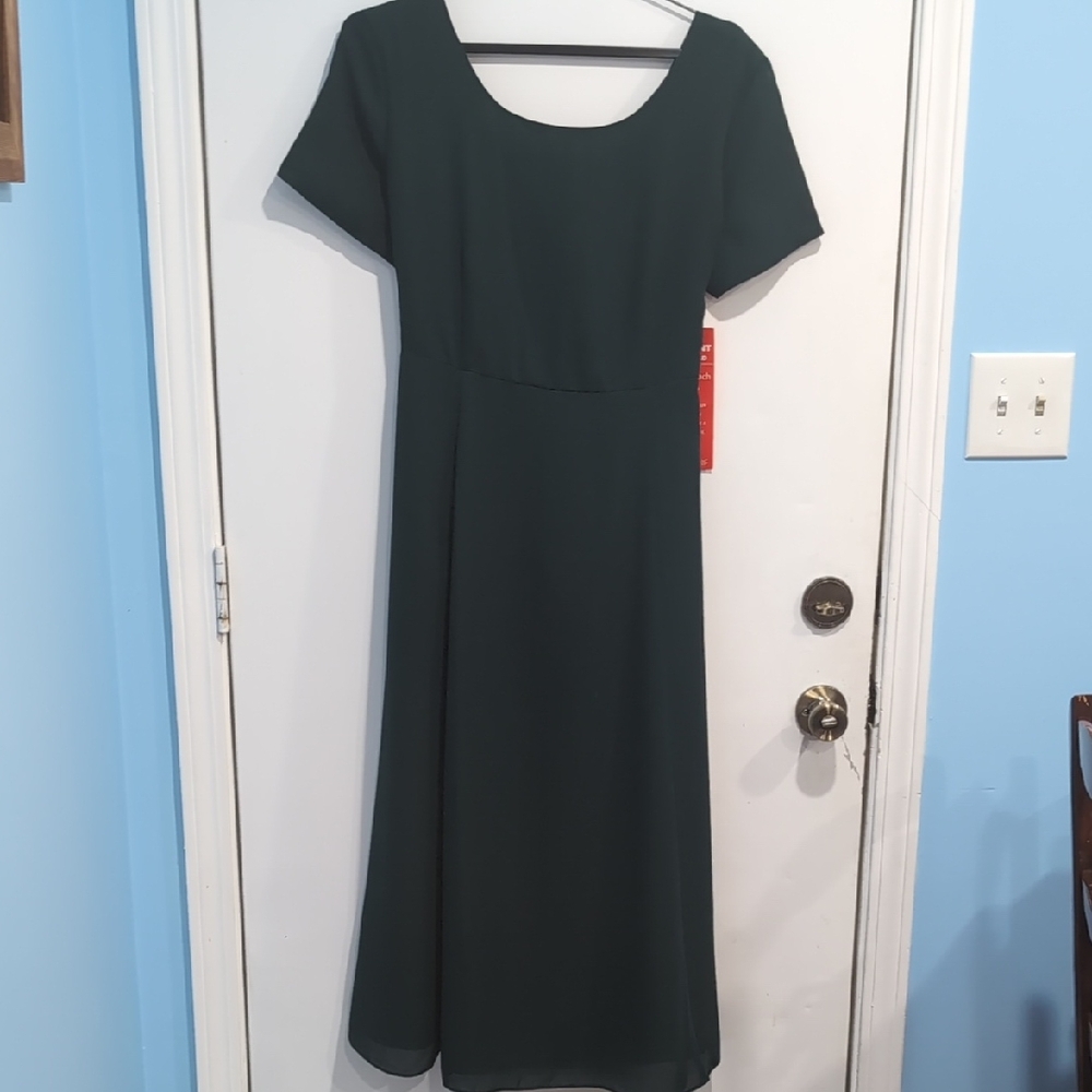 Stephanie Andrews Hunter Green Formal Holiday Bridesmaid Dress Plus Size 16